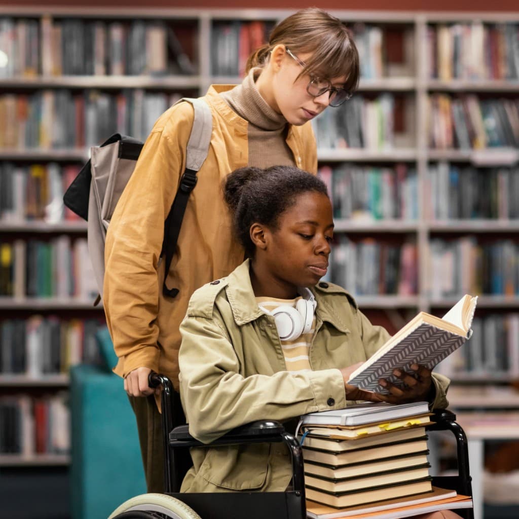 Accessible library facilities with peer support for differently abled students at BIHE
