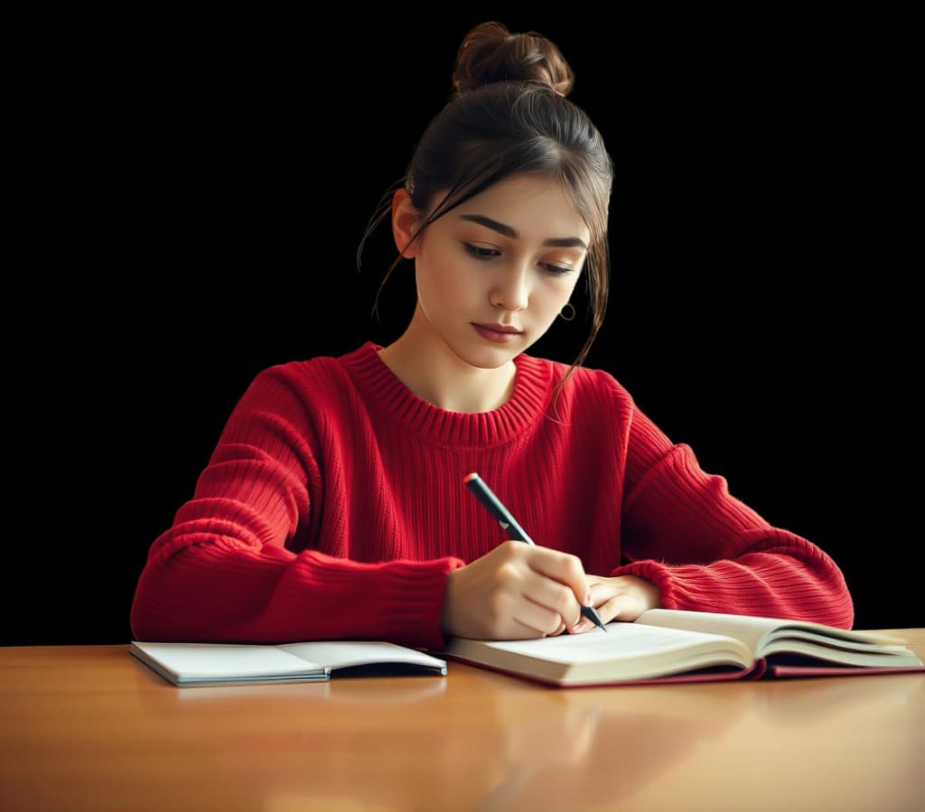 Student writing during an internal examination