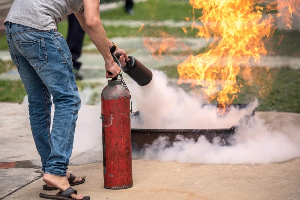 Fire safety training demonstration on BIHE campus