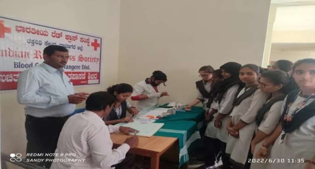 Students at a health awareness camp organized at BIHE campus
