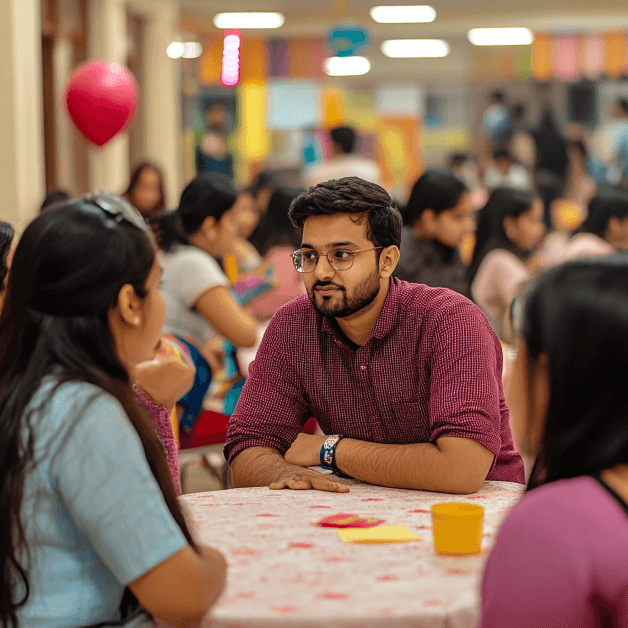 Faculty mentoring students during an incubation session