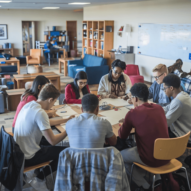 BIHE students collaborating on an innovation project