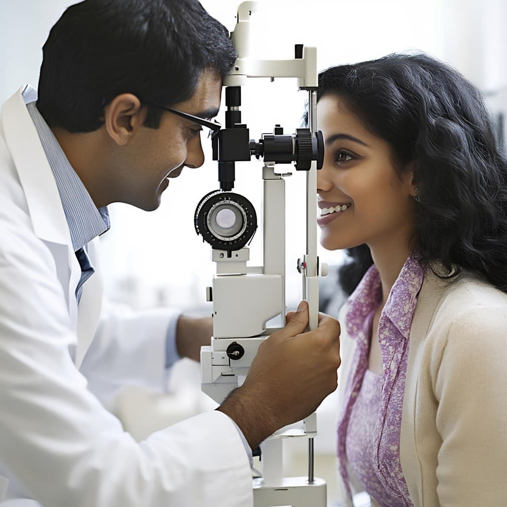 NSS students and staff at an eye check-up camp on campus