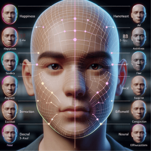Facial skin scan with digital grid overlay